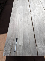 Teak patio outdoor dining table from terra. ventana/merced