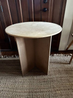 30 Inch Round Wood Display Side Table