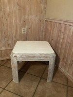 Wood End Table/White Rustic