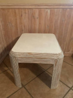 Wood End Table/White Rustic