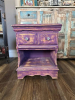 DISTRESSED ANTIQUE SHABBY CHIC NIGHTSTAND TABLE BEDROOM FURNITURE