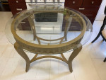Glass and metal dining table