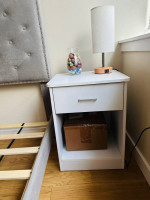 HOMFA Nightstand 2-Tier, Tall 1-Drawer End Table Side Table File (2)