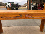 Beautiful Solid Oak Sofa/Entryway/Accent Table with Copper Accents