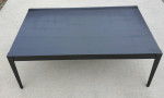 Industrial Steel Coffee Table with Black Hammered Finish