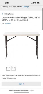 Costco adjustable table