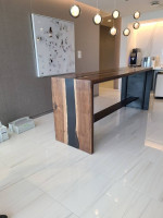 Walnut Epoxy River Bar Table