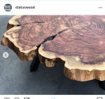 Redwood slab coffee Table