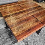 High End 4'x4' Rustic Coffee Table - Reclaimed Wood - Heavy Duty