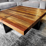 High End 4'x4' Rustic Coffee Table - Reclaimed Wood - Heavy Duty