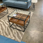 Elk Home Glass and Wood End Table