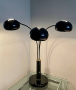 Post Modern Three- Arm Black Enamel Table Lamp