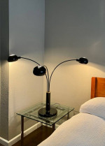 Post Modern Three- Arm Black Enamel Table Lamp