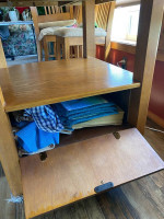 Tall dinning room table and 8 chairs