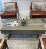 Reclaimed beams coffee table