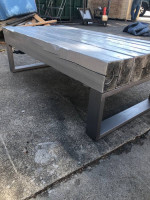 Reclaimed beams coffee table