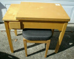 Folding Table Desk for Sewing Machine with Chair Cushion Stool