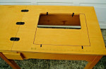 Folding Table Desk for Sewing Machine with Chair Cushion Stool