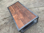 Reclaimed wood and steel coffee table