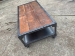 Reclaimed wood and steel coffee table
