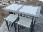 Outdoor Pub Table with 4 Bar Stools