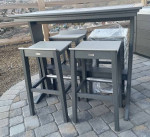 Outdoor Pub Table with 4 Bar Stools
