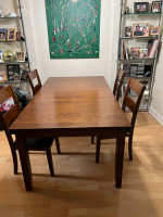 78" Heavy Oak Dining Room Table & Chairs