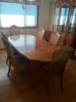 Dining table and china cabinet