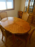 Dining table and china cabinet