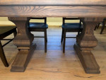 REDUCED!! Solid Oak Large Dining Double Pedestal Table with 8 chairs