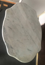 19th Century Antique Victorian Carved Walnut Marble Table
