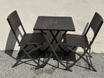Wicker Style Outdoor Table & 2 Chairs (foldable)