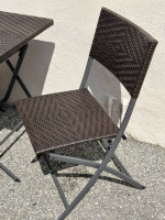 Wicker Style Outdoor Table & 2 Chairs (foldable)