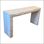 Italian Travertine Live Edge Console Table