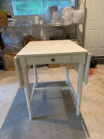 Cute White Expandable Table- Desk with Drawer