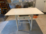 Cute White Expandable Table- Desk with Drawer