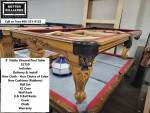 8' Peter Vitalie Vineyard Pool Table, U Pick Cloth Color - INSTALLED