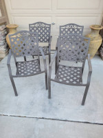 Patio table chair set 4 chairs all metal