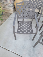 Patio table chair set 4 chairs all metal