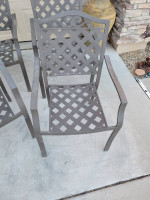 Patio table chair set 4 chairs all metal