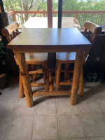 Custom made blue pine bistro dining table