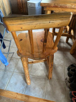 Custom made blue pine bistro dining table