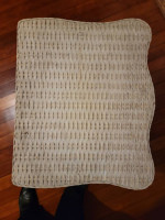 BEIGH WICKER SIDE TABLE 2 DRAWS