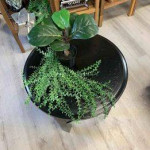 Small Black Round Side Table