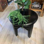 Small Black Round Side Table