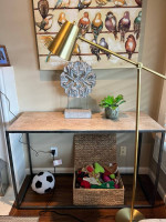 Elegant console table: stone and iron