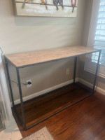 Elegant console table: stone and iron