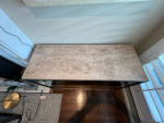 Elegant console table: stone and iron