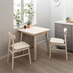 IKEA BIRCH KITCHEN TABLE WITH TWO SEAT CHAIRS - NORRAKER + RONNINGE