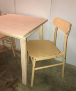 IKEA BIRCH KITCHEN TABLE WITH TWO SEAT CHAIRS - NORRAKER + RONNINGE